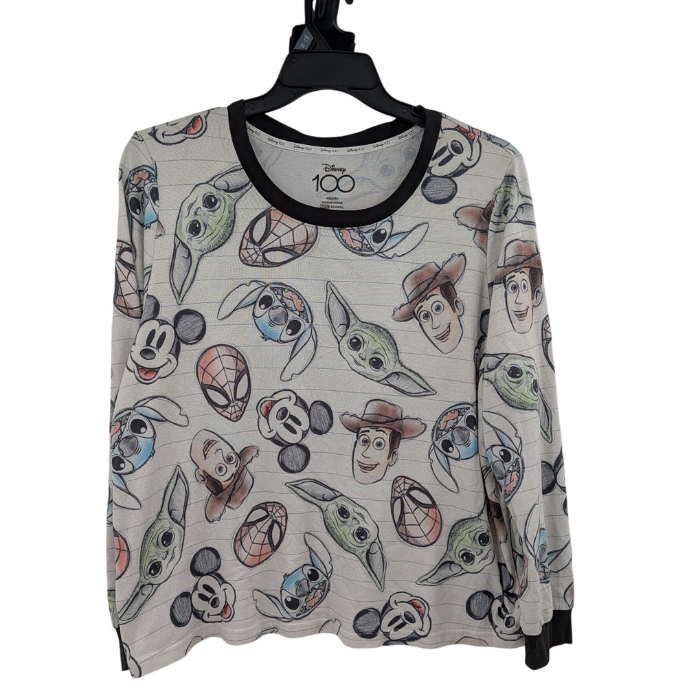 Disney 100 Anniversary Movies Mickey Toy‎ Story Woody Stitch Women's 2XL Top